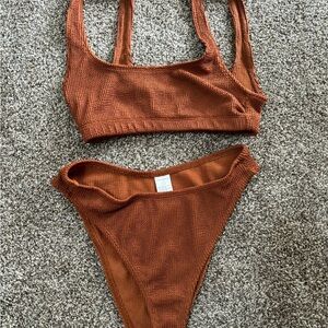 Good American size 1/2 brown high waist bikini